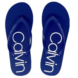CALVIN KLEIN SALMA BLUE FLIP FLOPS SIZE 6